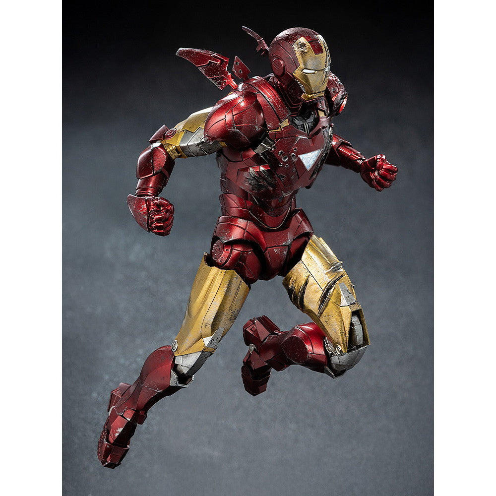 【中古即納】[FIG] DLX Iron Man Mark 6(Battle Damaged)(アイアンマン・マーク6 バトルダメージ) Marvel Studios' The Infinity Saga(マーベル・スタジオの『インフィニティ・サーガ』) 1/12 完成品 可動フィギュア threezero(スリーゼロ)(20260621)