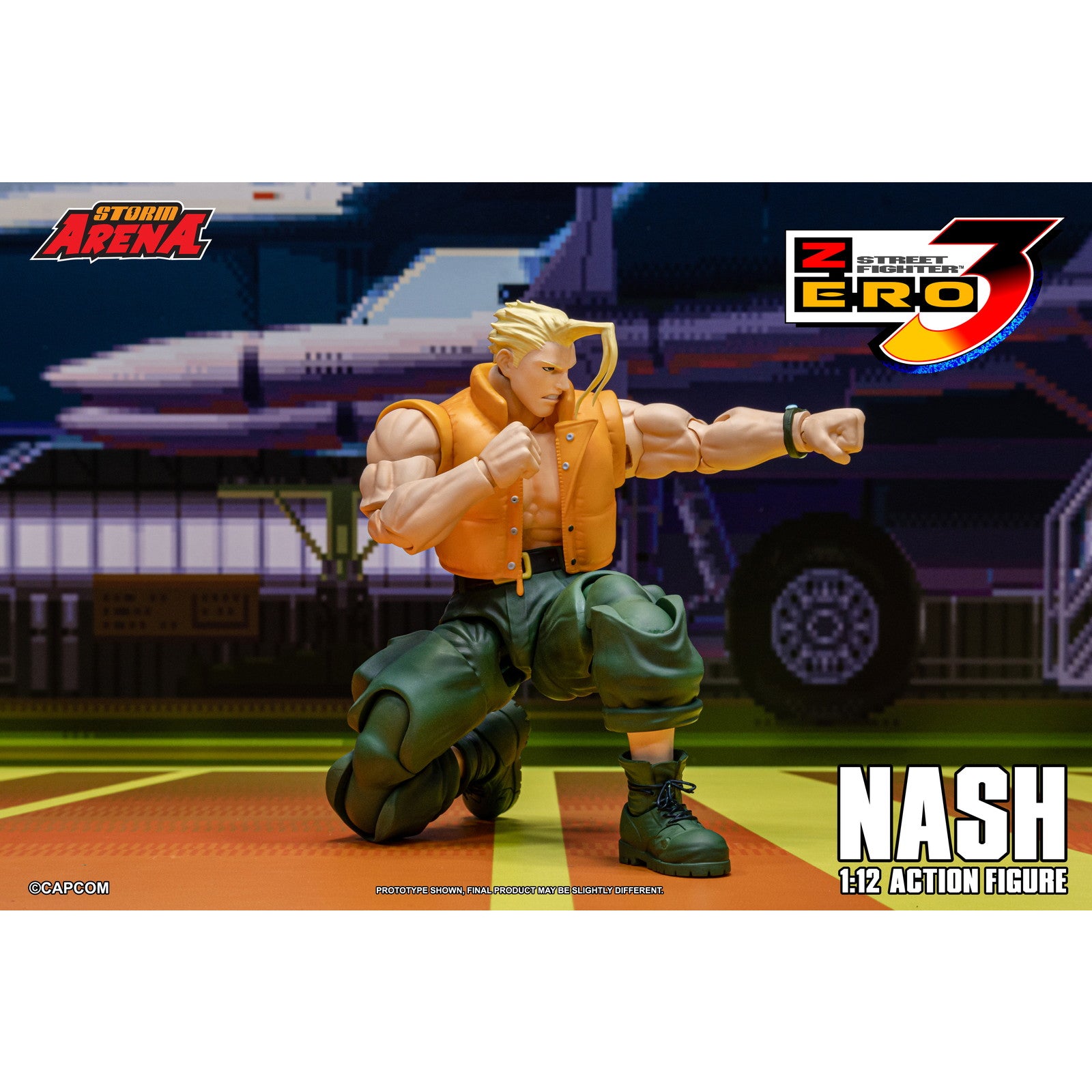 【予約安心出荷】[FIG] Storm Arena(ストームアリーナ) ナッシュ ストリートファイターZERO3 1/12 完成品 可動フィギュア(SFSA05) ストームコレクティブルズ(2026年3月)