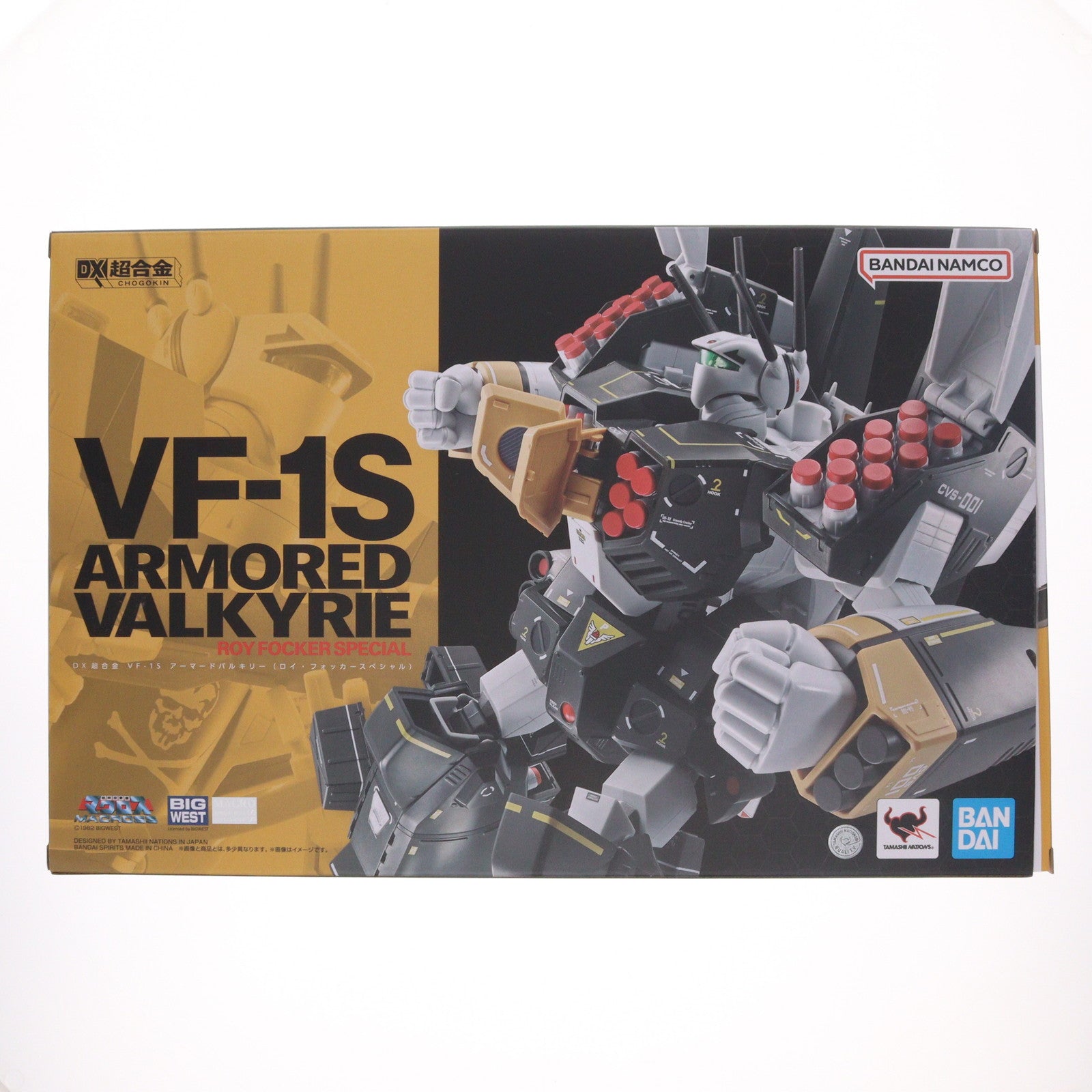 【中古即納】[FIG] 魂ウェブ商店限定 DX超合金 VF-1S アーマードバルキリー(ロイ・フォッカースペシャル) 超時空要塞マクロス 完成品 可動フィギュア バンダイスピリッツ(20251113)