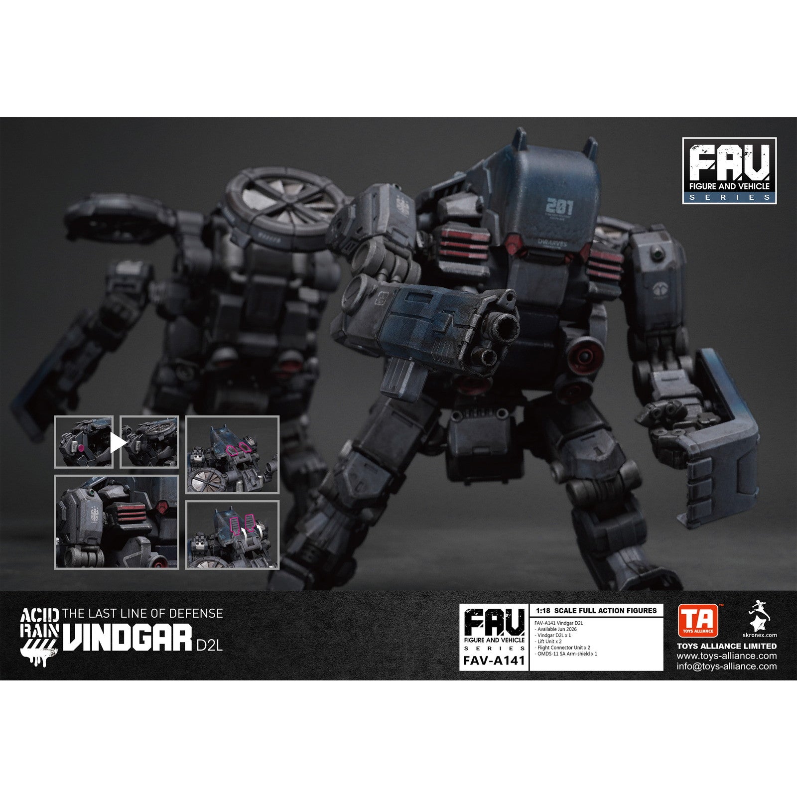 【予約安心出荷】[FIG] マイルストン流通限定 アシッドレイン FAV-A141 ヴィンドガル D2L 1/18 完成品 可動フィギュア TOYS ALLIANCE(トイアライアンス)(2026年6月)