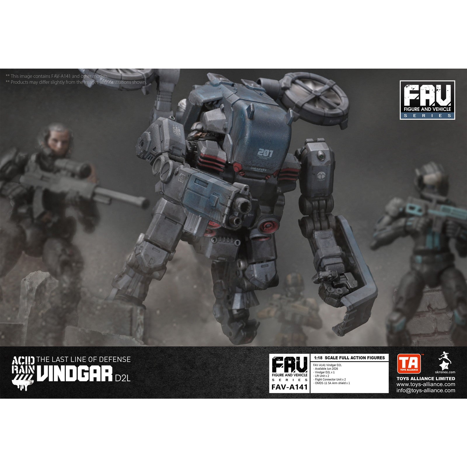 【予約安心出荷】[FIG] マイルストン流通限定 アシッドレイン FAV-A141 ヴィンドガル D2L 1/18 完成品 可動フィギュア TOYS ALLIANCE(トイアライアンス)(2026年6月)