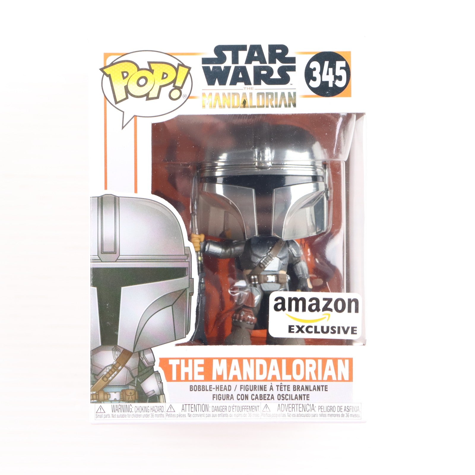 【中古即納】[FIG] Amazon限定 POP! 345 マンダロリアン(クローム) STAR WARS(スター・ウォーズ) ザ・マンダロリアン 完成品 フィギュア FUNKO(ファンコ)(20201231)