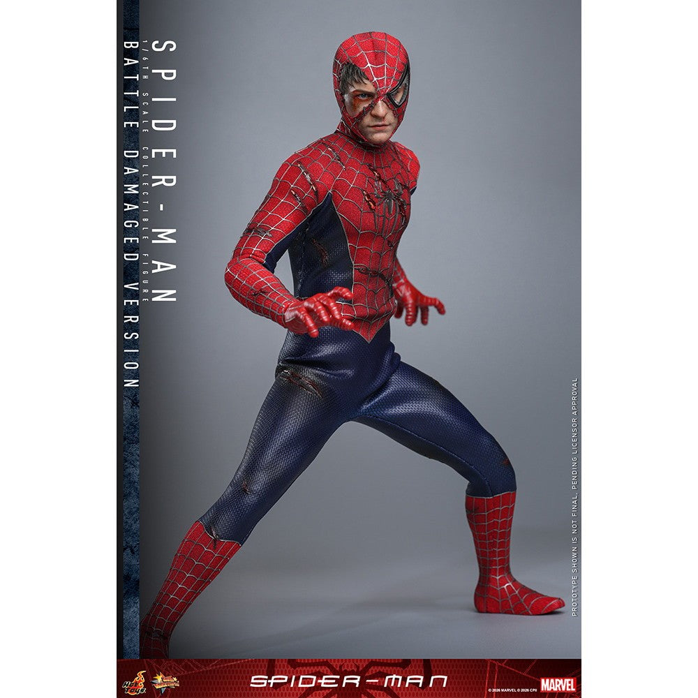 【予約安心出荷】[FIG] ムービー・マスターピース スパイダーマン(バトルダメージ版) 1/6 完成品 可動フィギュア(MM#859) ホットトイズ(2027年2月)
