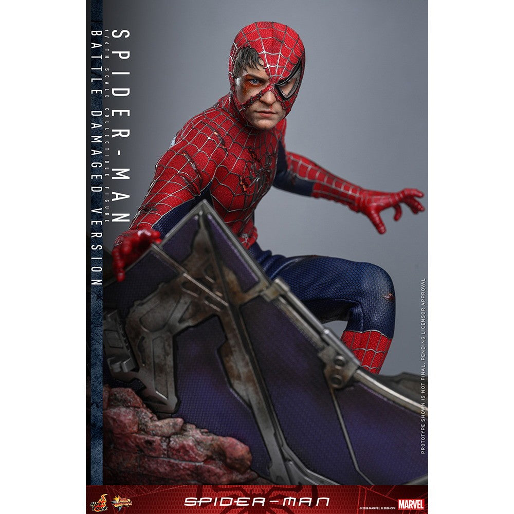 【予約安心出荷】[FIG] ムービー・マスターピース スパイダーマン(バトルダメージ版) 1/6 完成品 可動フィギュア(MM#859) ホットトイズ(2027年2月)