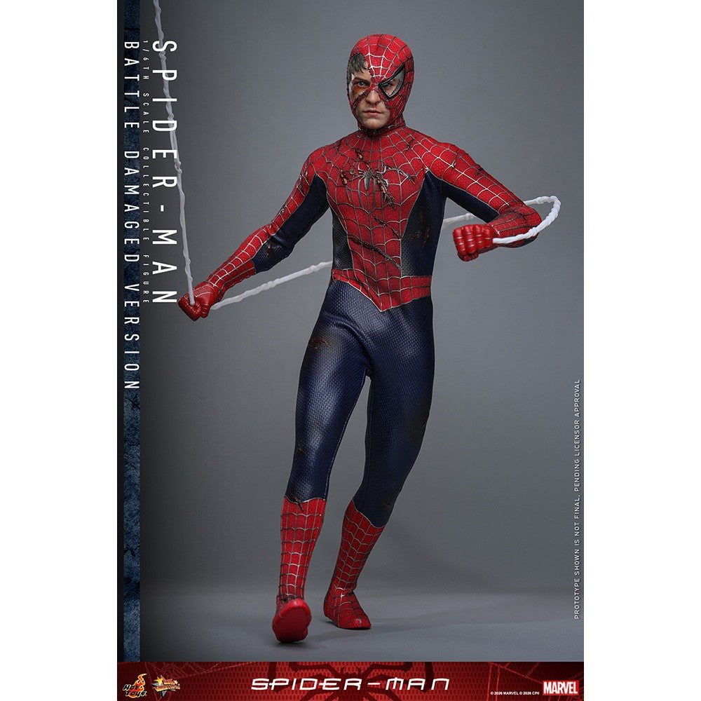 【予約安心出荷】[FIG] ムービー・マスターピース スパイダーマン(バトルダメージ版) 1/6 完成品 可動フィギュア(MM#859) ホットトイズ(2027年2月)