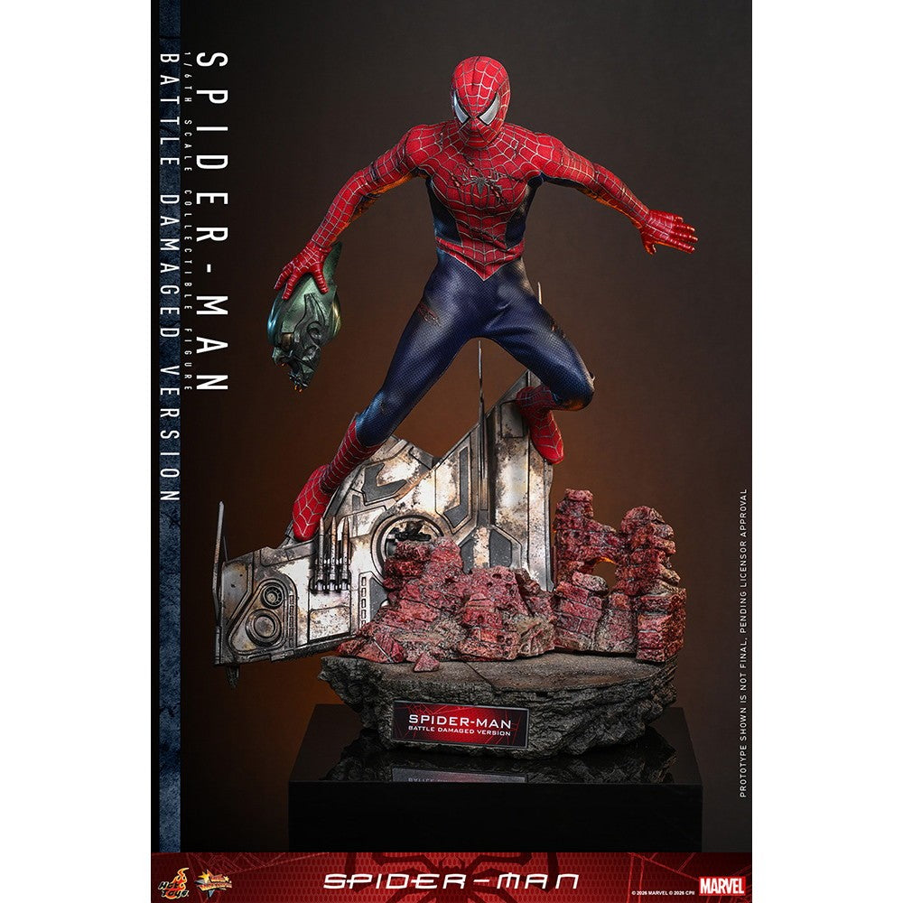【予約安心出荷】[FIG] ムービー・マスターピース スパイダーマン(バトルダメージ版) 1/6 完成品 可動フィギュア(MM#859) ホットトイズ(2027年2月)