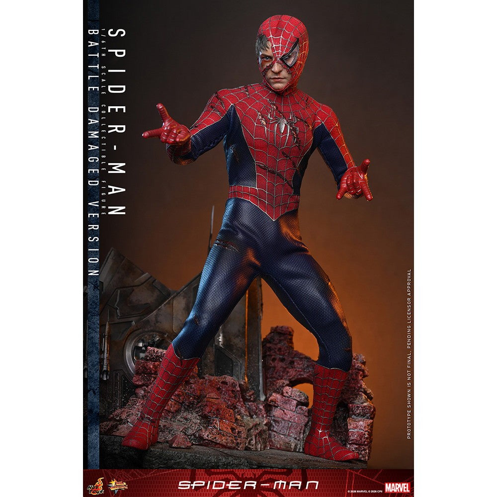 【予約安心出荷】[FIG] ムービー・マスターピース スパイダーマン(バトルダメージ版) 1/6 完成品 可動フィギュア(MM#859) ホットトイズ(2027年2月)