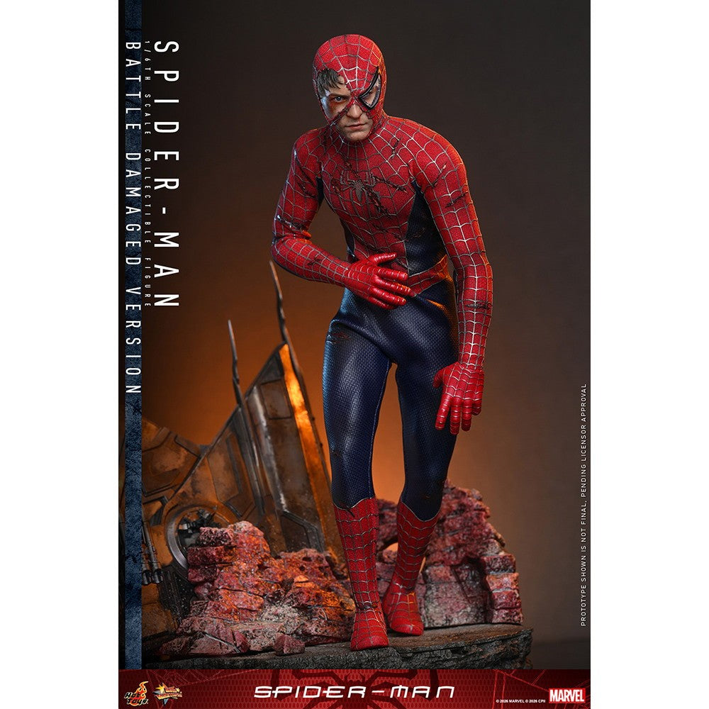 【予約安心出荷】[FIG] ムービー・マスターピース スパイダーマン(バトルダメージ版) 1/6 完成品 可動フィギュア(MM#859) ホットトイズ(2027年2月)