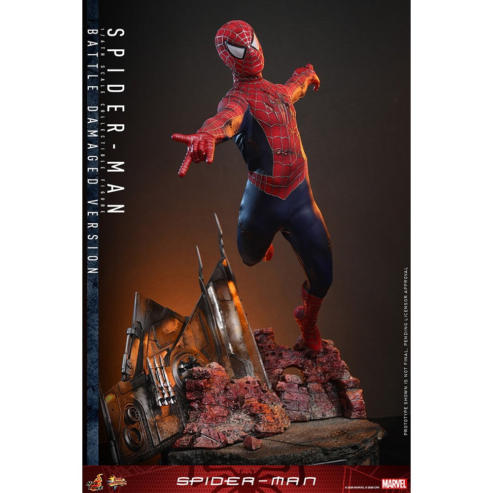 【予約安心出荷】[FIG] ムービー・マスターピース スパイダーマン(バトルダメージ版) 1/6 完成品 可動フィギュア(MM#859) ホットトイズ(2027年2月)