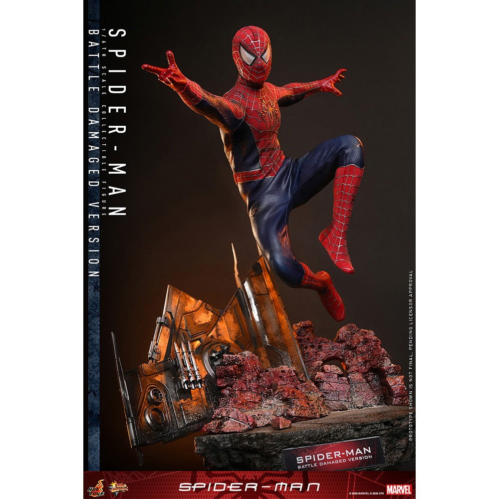 【予約安心出荷】[FIG] ムービー・マスターピース スパイダーマン(バトルダメージ版) 1/6 完成品 可動フィギュア(MM#859) ホットトイズ(2027年2月)