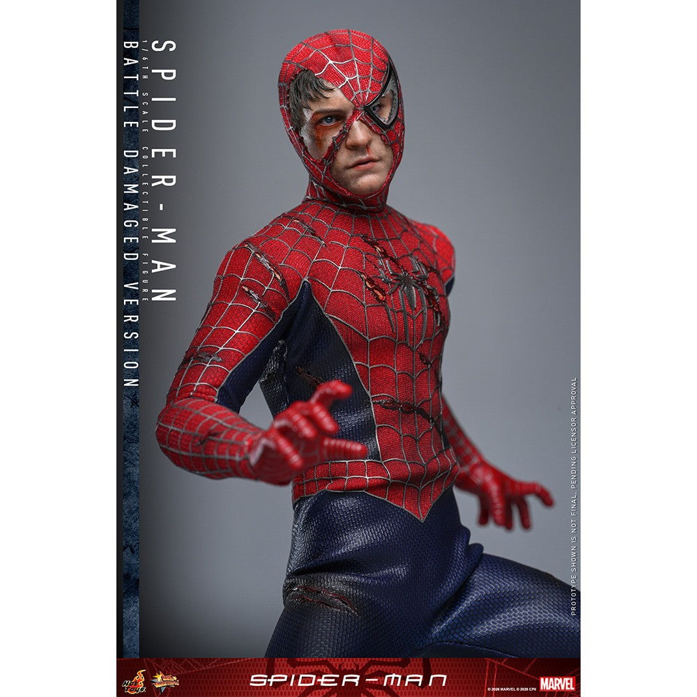 【予約安心出荷】[FIG] ムービー・マスターピース スパイダーマン(バトルダメージ版) 1/6 完成品 可動フィギュア(MM#859) ホットトイズ(2027年2月)