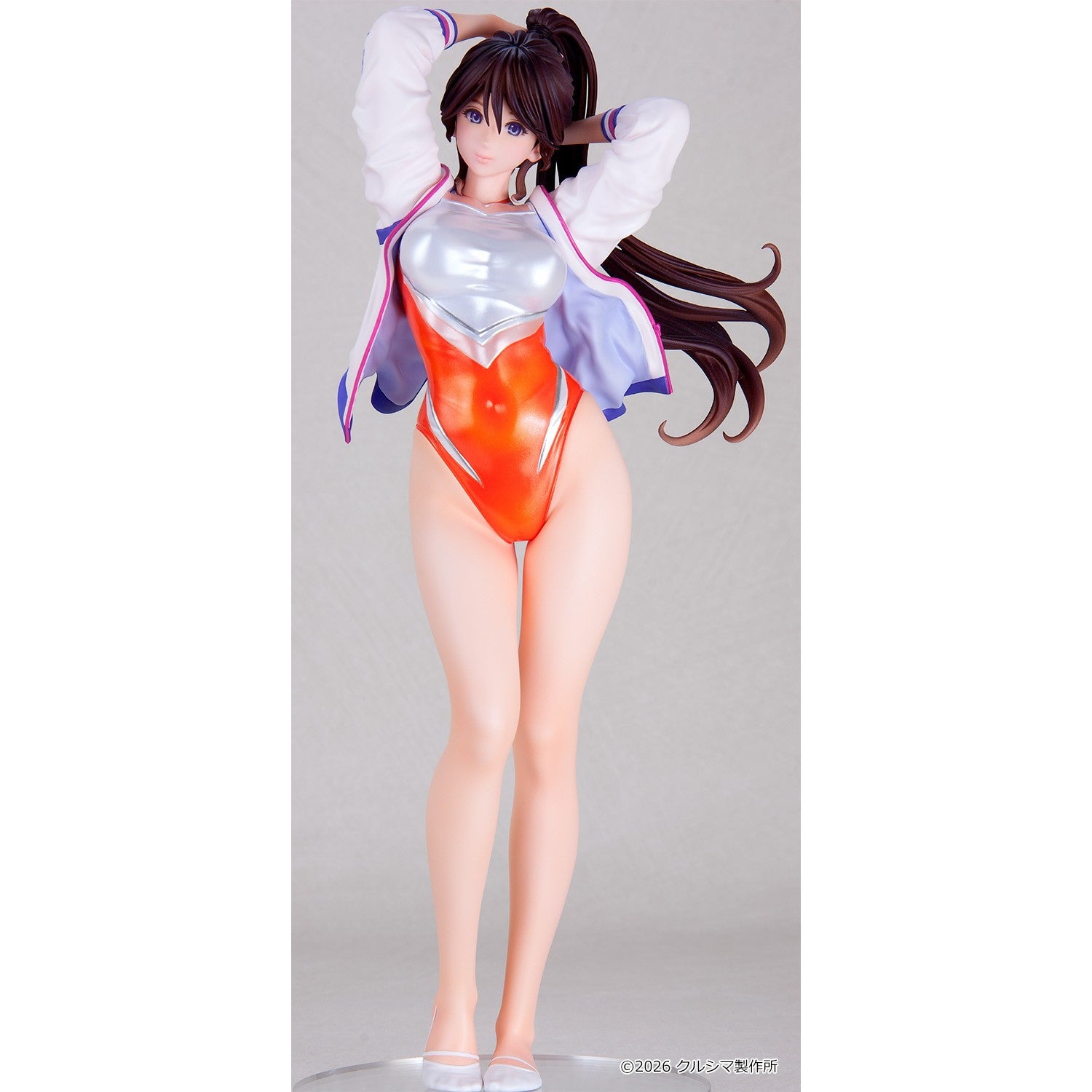 【予約安心出荷】[FIG] オリジナル やすみちゃんシリーズ No.254 蓮玖(れんきゅう)さん ～新体操部の練習が始まります～ 成形色アイボリー 1/7 レジンキャストキット フィギュア クルシマ製作所(2026年3月)