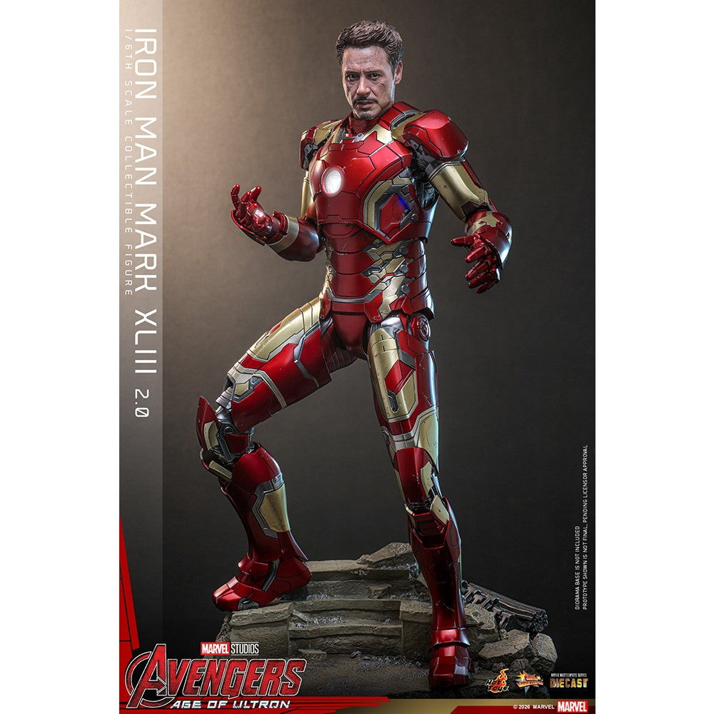 【予約安心出荷】[FIG] ムービー・マスターピース DIECAST アイアンマン・マーク43(2.0版) アベンジャーズ/エイジ・オブ・ウルトロン 1/6 完成品 可動フィギュア(MM#865D80) ホットトイズ(2027年3月)