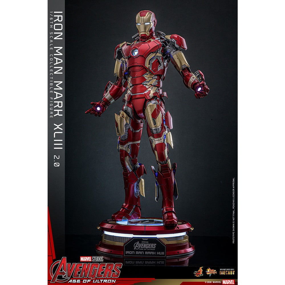 【予約安心出荷】[FIG] ムービー・マスターピース DIECAST アイアンマン・マーク43(2.0版) アベンジャーズ/エイジ・オブ・ウルトロン 1/6 完成品 可動フィギュア(MM#865D80) ホットトイズ(2027年3月)