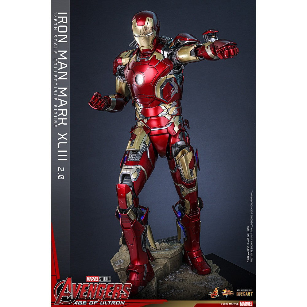 【予約安心出荷】[FIG] ムービー・マスターピース DIECAST アイアンマン・マーク43(2.0版) アベンジャーズ/エイジ・オブ・ウルトロン 1/6 完成品 可動フィギュア(MM#865D80) ホットトイズ(2027年3月)