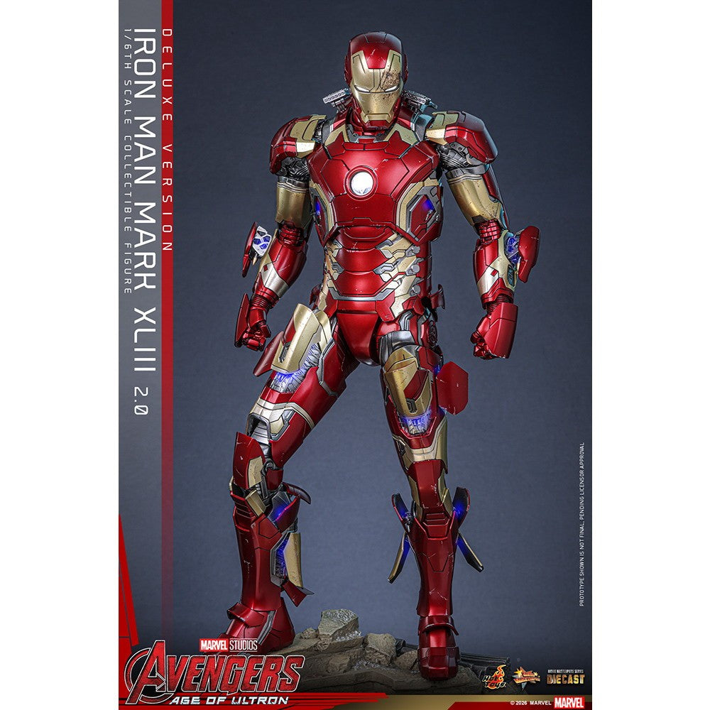 【予約安心出荷】[FIG] ムービー・マスターピース DIECAST アイアンマン・マーク43(2.0/デラックス版) アベンジャーズ/エイジ・オブ・ウルトロン 1/6 完成品 可動フィギュア(MM#866D81) ホットトイズ(2027年3月)