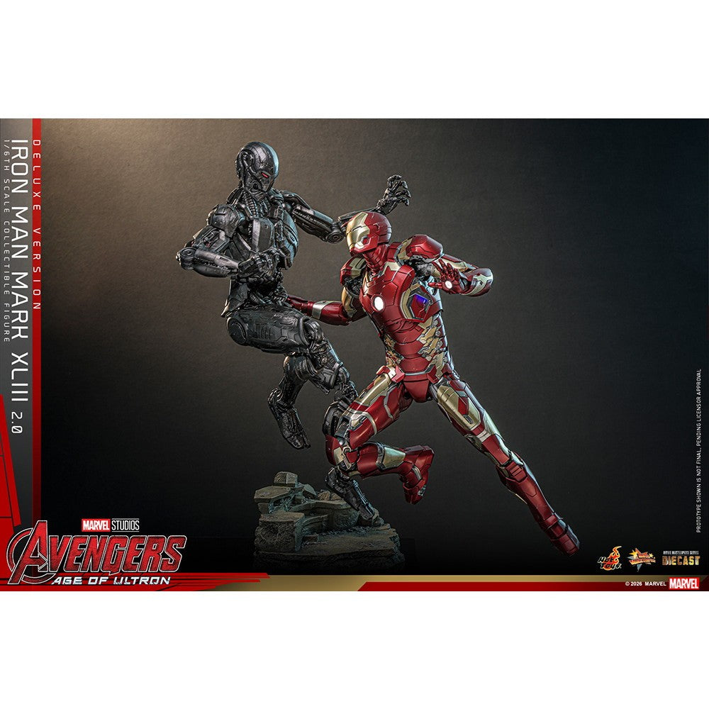 【予約安心出荷】[FIG] ムービー・マスターピース DIECAST アイアンマン・マーク43(2.0/デラックス版) アベンジャーズ/エイジ・オブ・ウルトロン 1/6 完成品 可動フィギュア(MM#866D81) ホットトイズ(2027年3月)