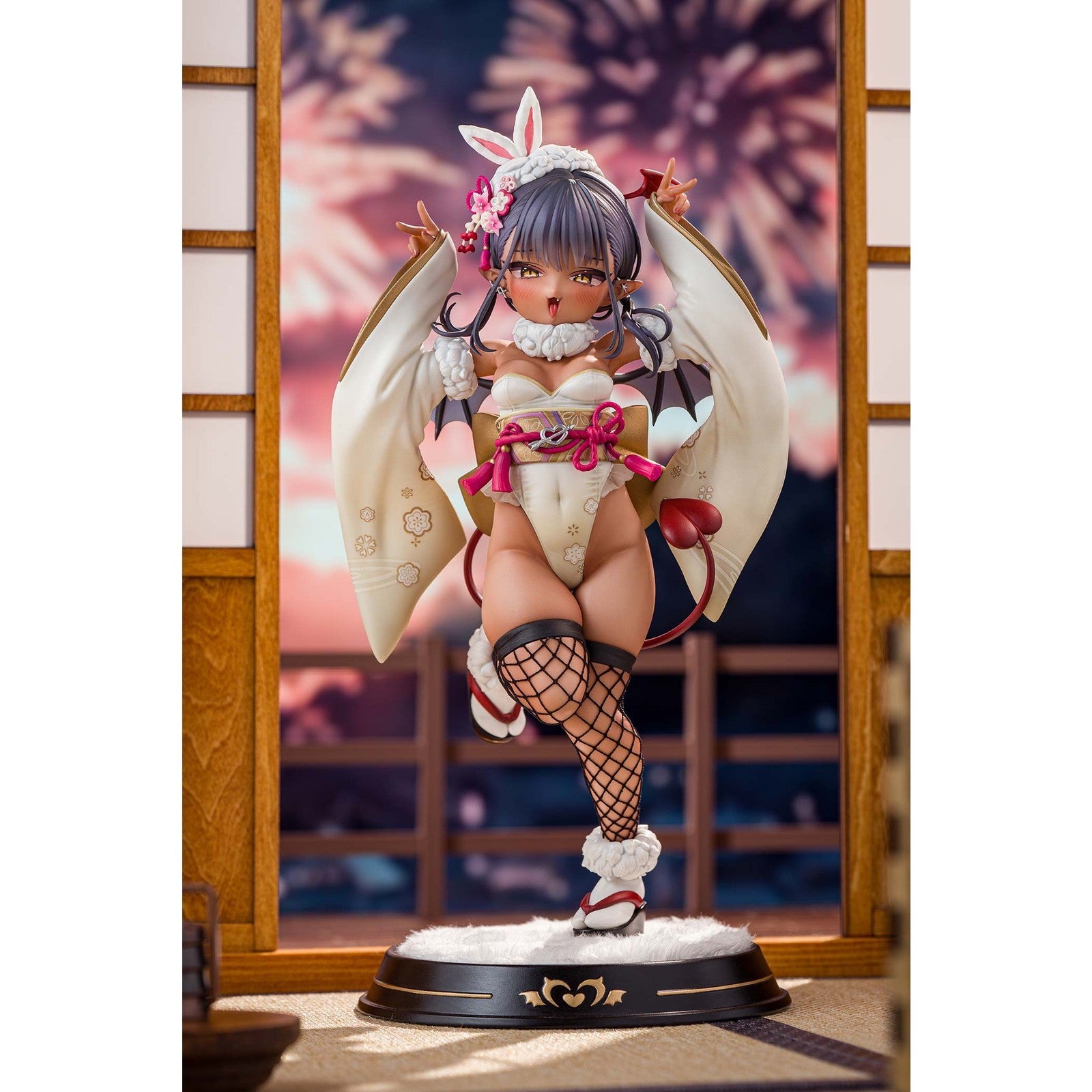【予約安心出荷】[FIG] 缶バッジ付属 褐色サキュバスちゃん 晴れ着バニーVer.-通常版 完成品 フィギュア Kiwi Toys(キウイトイズ)(2026年11月)