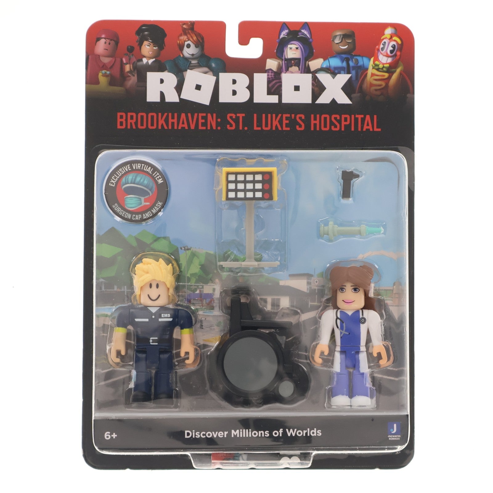 【中古即納】[FIG] ROBLOX(ロブロックス) ゲームパック Brookhaven: St. Luke's Hospital(ブルックヘブン:セントルークスホスピタル) 完成品 可動フィギュア Jazwares(ジャズウェアズ)(20221031)