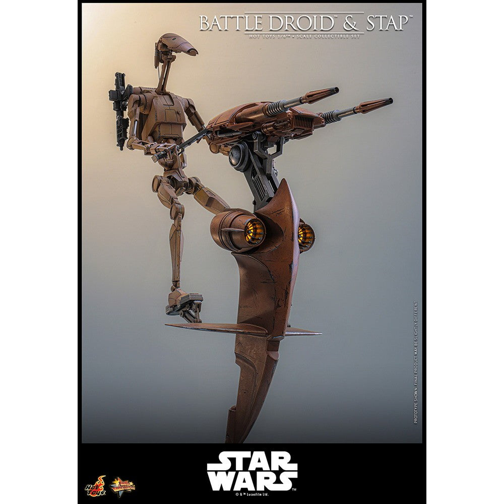 【予約安心出荷】[FIG] ムービー・マスターピース バトル・ドロイド&STAP STAR WARS(スター・ウォーズ) エピソード1/ファントム・メナス 1/6 完成品 可動フィギュア(MM#887) ホットトイズ(2027年9月)