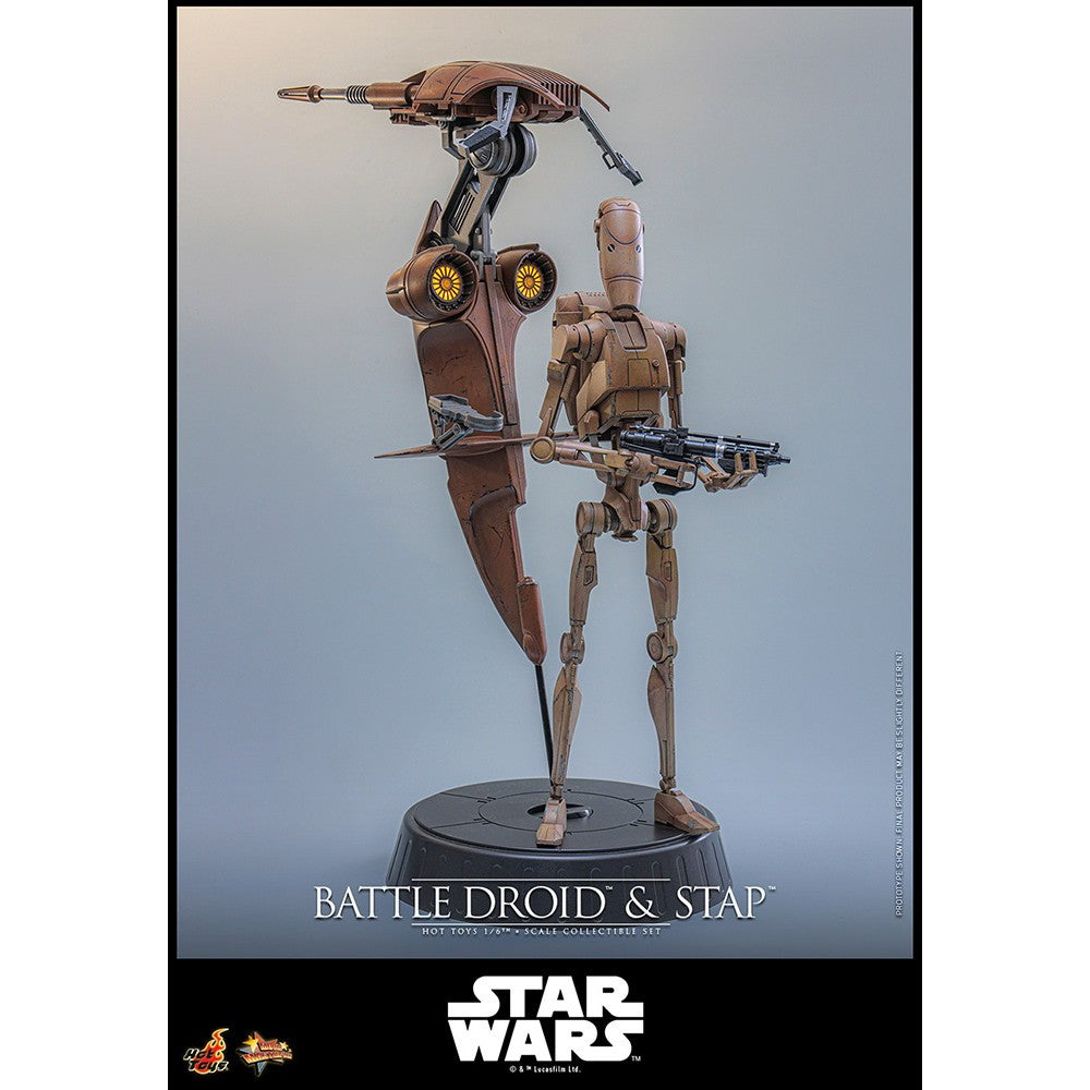 【予約安心出荷】[FIG] ムービー・マスターピース バトル・ドロイド&STAP STAR WARS(スター・ウォーズ) エピソード1/ファントム・メナス 1/6 完成品 可動フィギュア(MM#887) ホットトイズ(2027年9月)