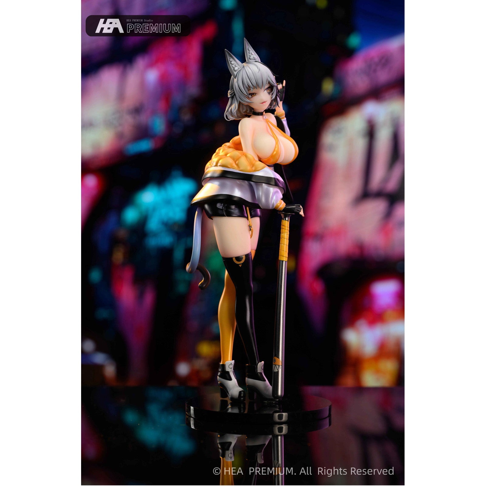 【新品即納】[FIG] タペストリー&カード付属 猫女 deano(デアノ) 野球女子Ver. 1/7 完成品 フィギュア HEA PREMIUM(20250531)