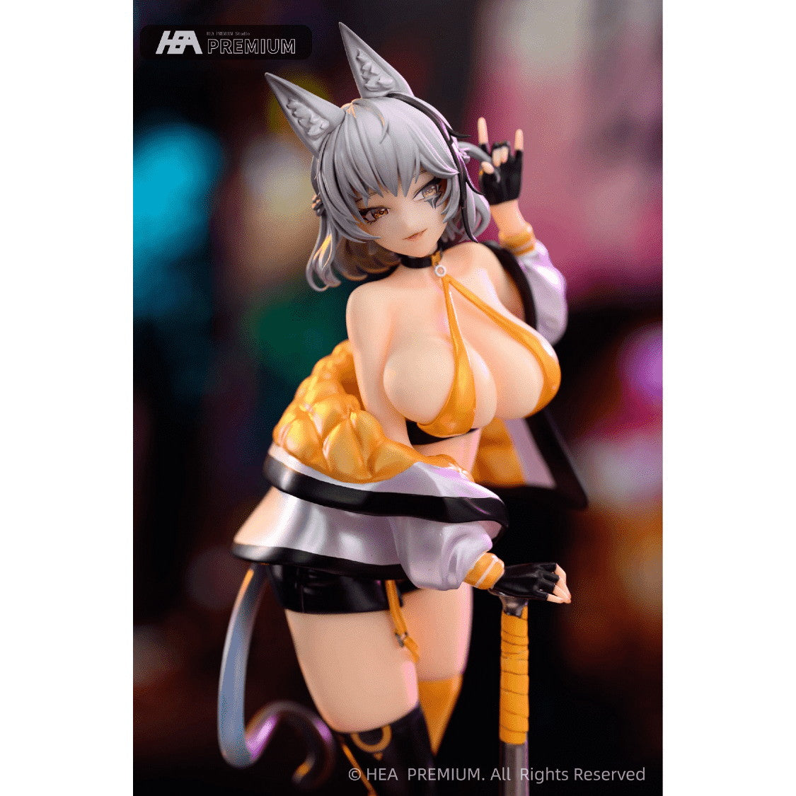 【新品即納】[FIG] タペストリー&カード付属 猫女 deano(デアノ) 野球女子Ver. 1/7 完成品 フィギュア HEA PREMIUM(20250531)