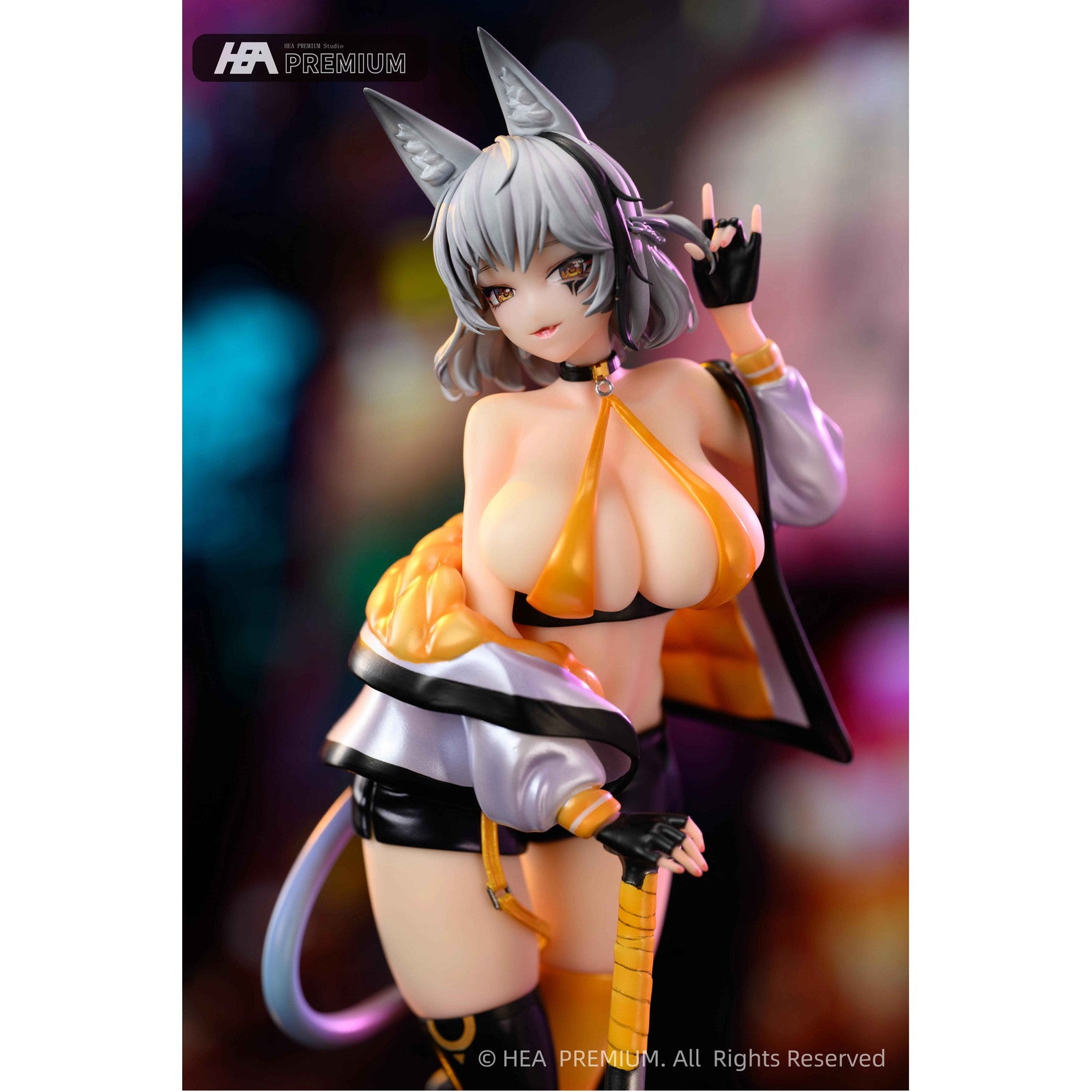 【新品即納】[FIG] タペストリー&カード付属 猫女 deano(デアノ) 野球女子Ver. 1/7 完成品 フィギュア HEA PREMIUM(20250531)