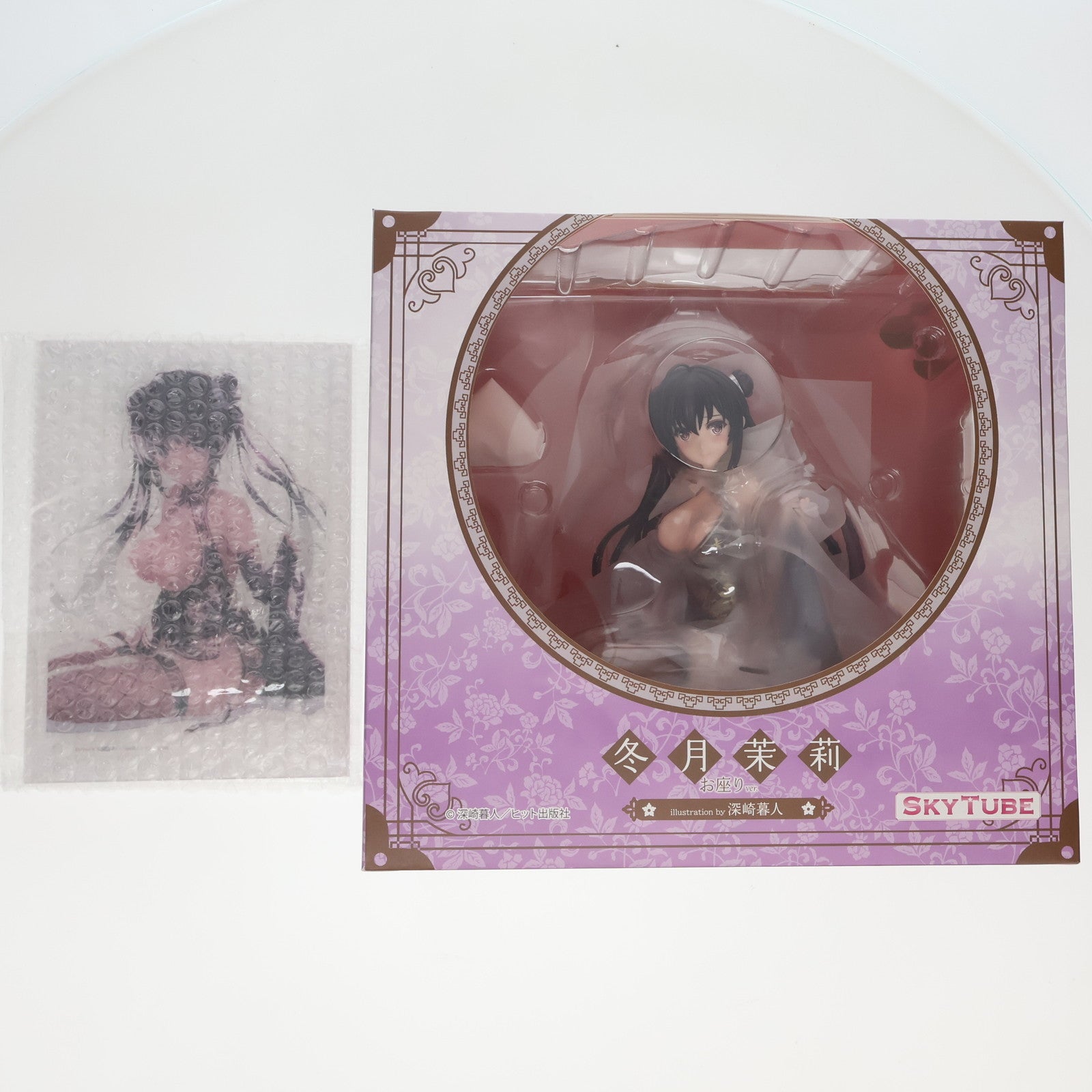 【中古即納】[FIG] ポストカード&あみあみ限定特典付属 冬月茉莉(とうげつまつり) お座りVer. Illustration by 深崎暮人 コミック阿吽 1/6 完成品 フィギュア(AX-1099) SkyTube(スカイチューブ)(20230421)