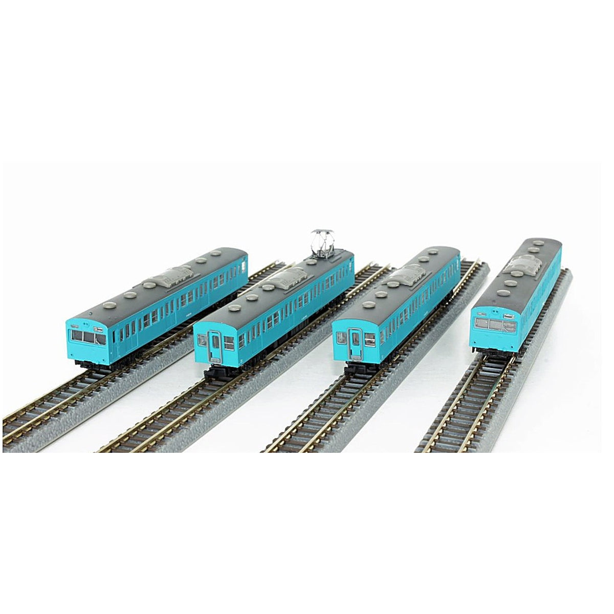 【新品】【お取り寄せ】[RWM] T022-12 国鉄103系 スカイブルー 低運転台タイプ 4両基本セット(動力付き) Zゲージ 鉄道模型 ROKUHAN(ロクハン/六半)(20200731)