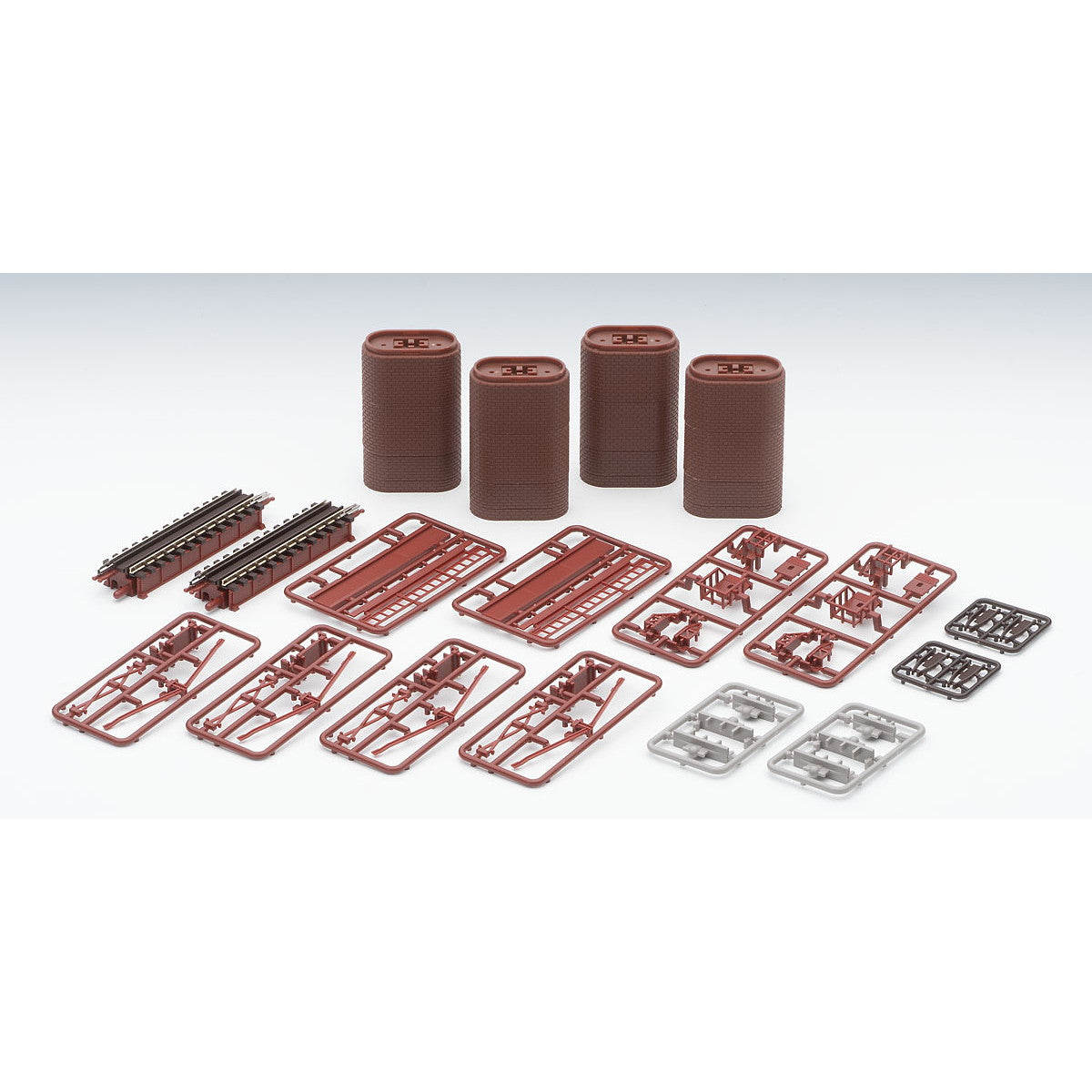 【新品即納】[RWM] 3273 上路式ガーダー橋S70(F)(赤)(2本セット)(れんが橋脚・4本付) Nゲージ 鉄道模型 TOMIX(トミックス)(20230527)
