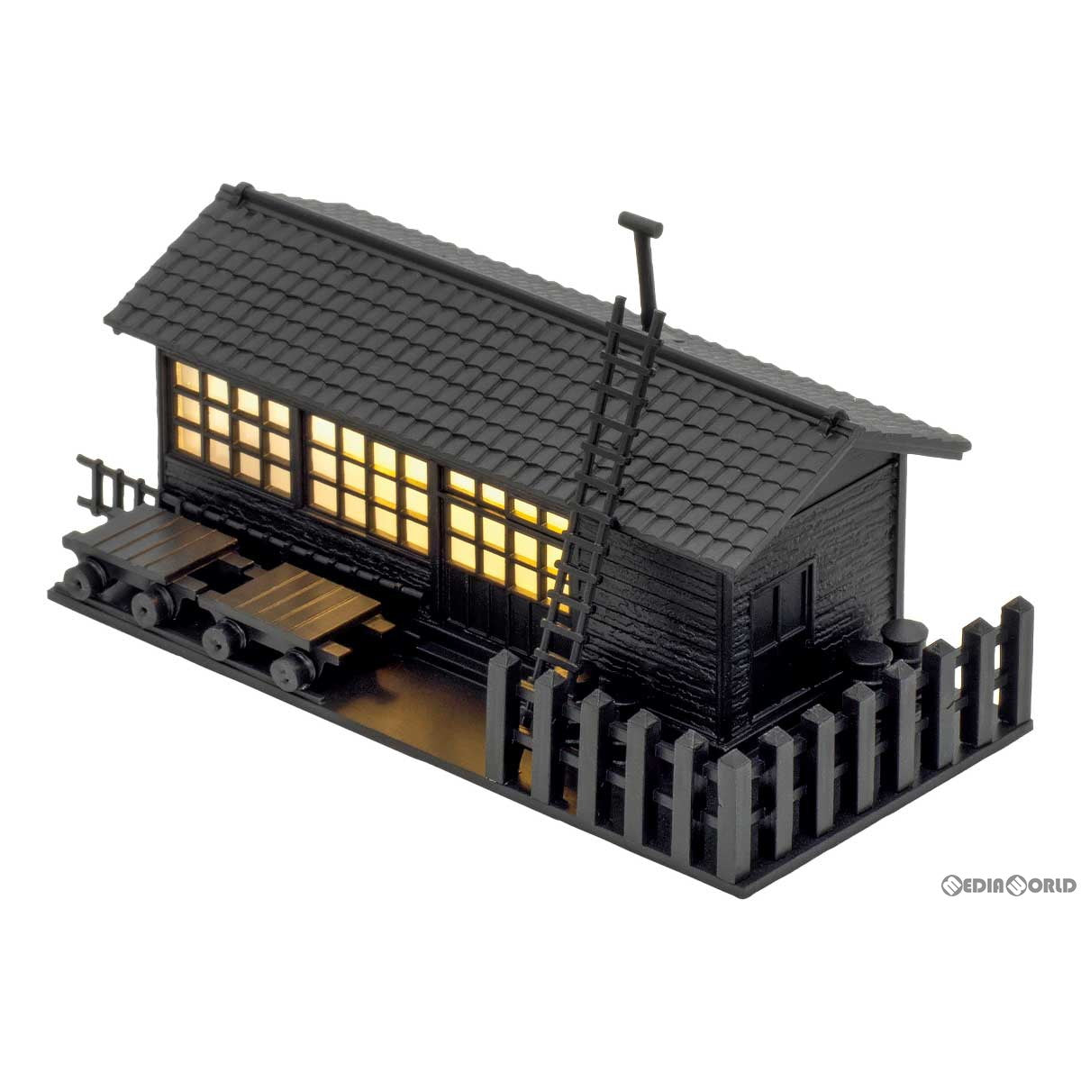【新品即納】[RWM] 2629 木造詰所(ブラック) 着色済みストラクチャーキット Nゲージ 鉄道模型 GREENMAX(グリーンマックス) (20230726)