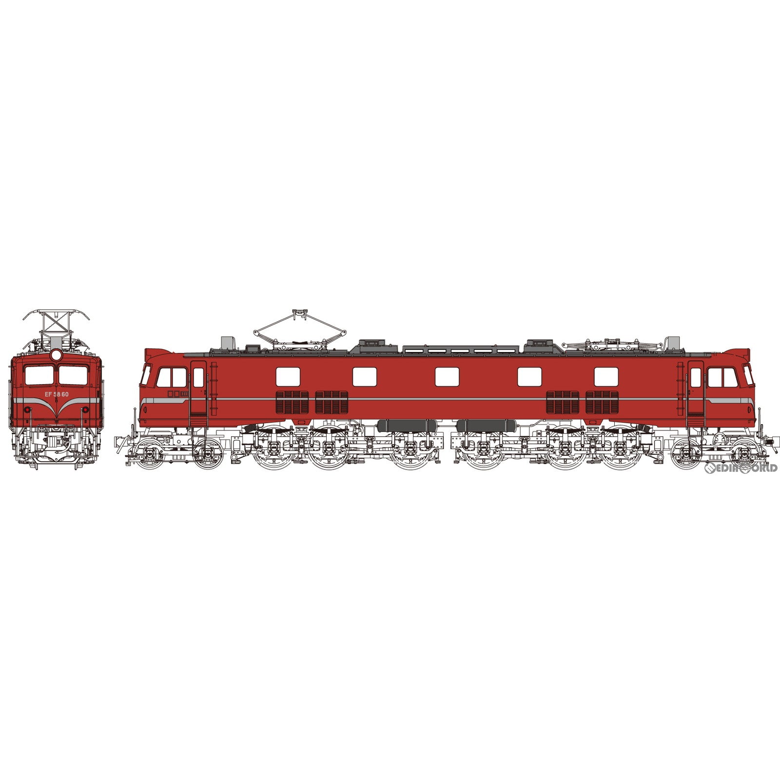 【新品】【お取り寄せ】[RWM] TW-EF58T 国鉄 EF5860 前面大窓 一般使用時(動力付き) HOゲージ 鉄道模型 TRAMWAY(トラムウェイ) (20240720)