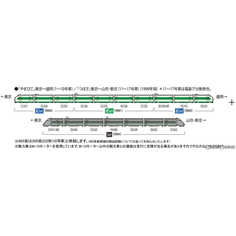 No:98861 TOMIX JR 200系東北新幹線(K編成)増結セット(4両) 鉄道模型 N