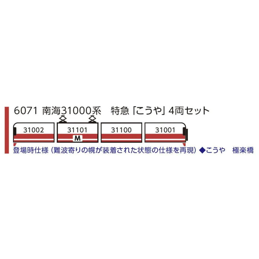 【新品即納】[RWM] 6071 南海31000系 特急「こうや」4両セット(動力付き) Nゲージ 鉄道模型 ポポンデッタ(20250524)