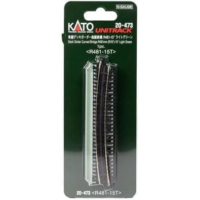 【新品】【お取り寄せ】[RWM] 20-473 単線デッキガーダー曲線鉄橋R481-15°(ライトグリーン) Nゲージ 鉄道模型 KATO(カトー)(20231123)