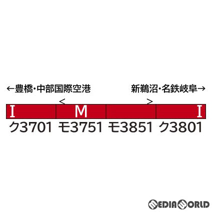 【新品即納】[RWM] 31905 名鉄3700系(1次車) 基本4両編成セット(動力付き) Nゲージ 鉄道模型 GREENMAX(グリーンマックス) (20240831)
