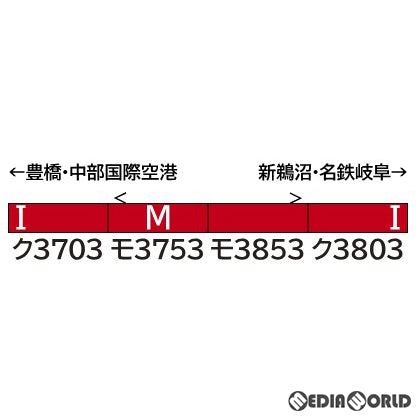 【新品即納】[RWM] 31907 名鉄3700系(2次車) 基本4両編成セット(動力付き) Nゲージ 鉄道模型 GREENMAX(グリーンマックス) (20240831)