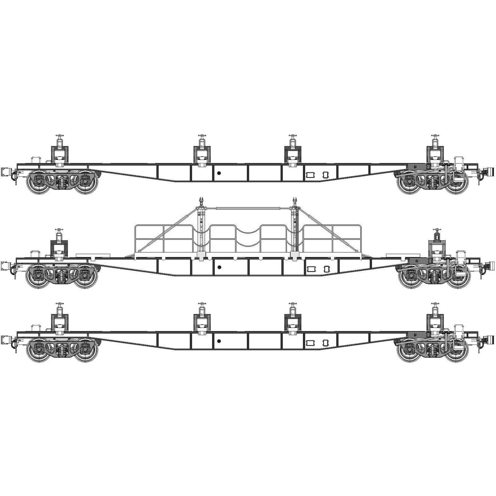 【新品即納】[RWM] TW-CK5500E チキ5500 50mレール積載具付3両セット・チキ塗装:黒(動力無し) HOゲージ 鉄道模型 TRAMWAY(トラムウェイ)(20250521)