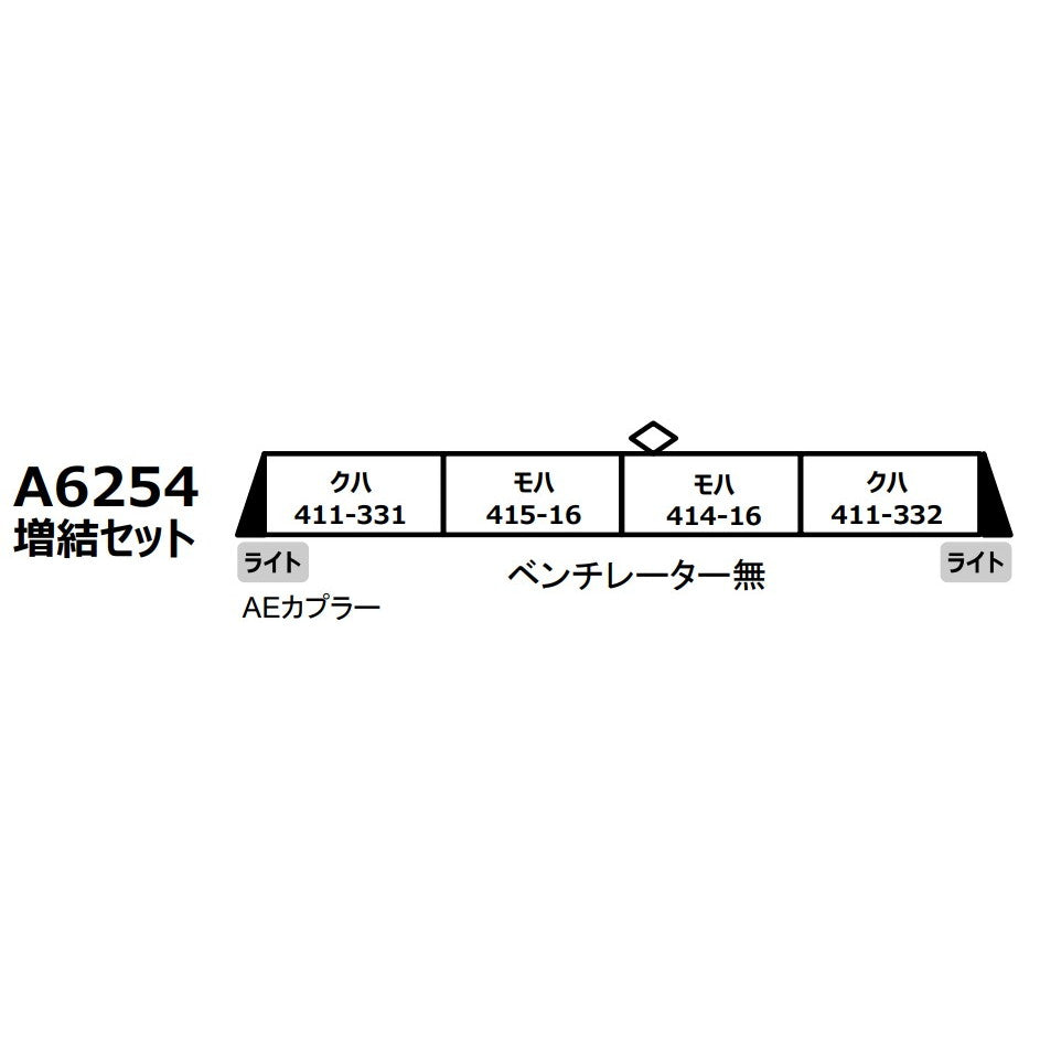 【新品即納】[RWM] A6254 415系0番代新製冷房車 九州色 未更新車 増結4両セット(動力無し) Nゲージ 鉄道模型 MICRO ACE(マイクロエース)(20250413)