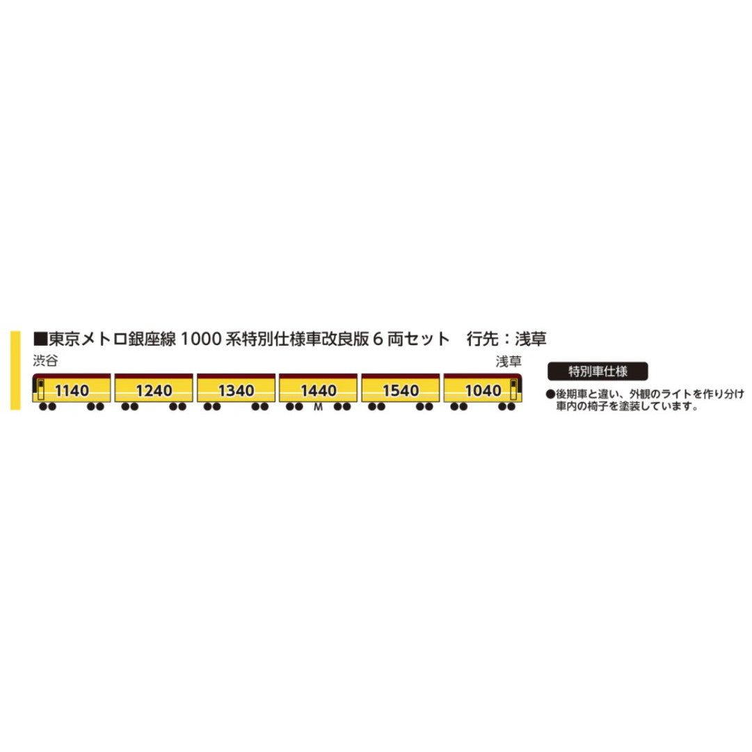 【新品即納】[RWM] 6012a 東京メトロ銀座線1000系特別仕様車改良版6両セット(動力付き) Nゲージ 鉄道模型 ポポンデッタ(20250801)