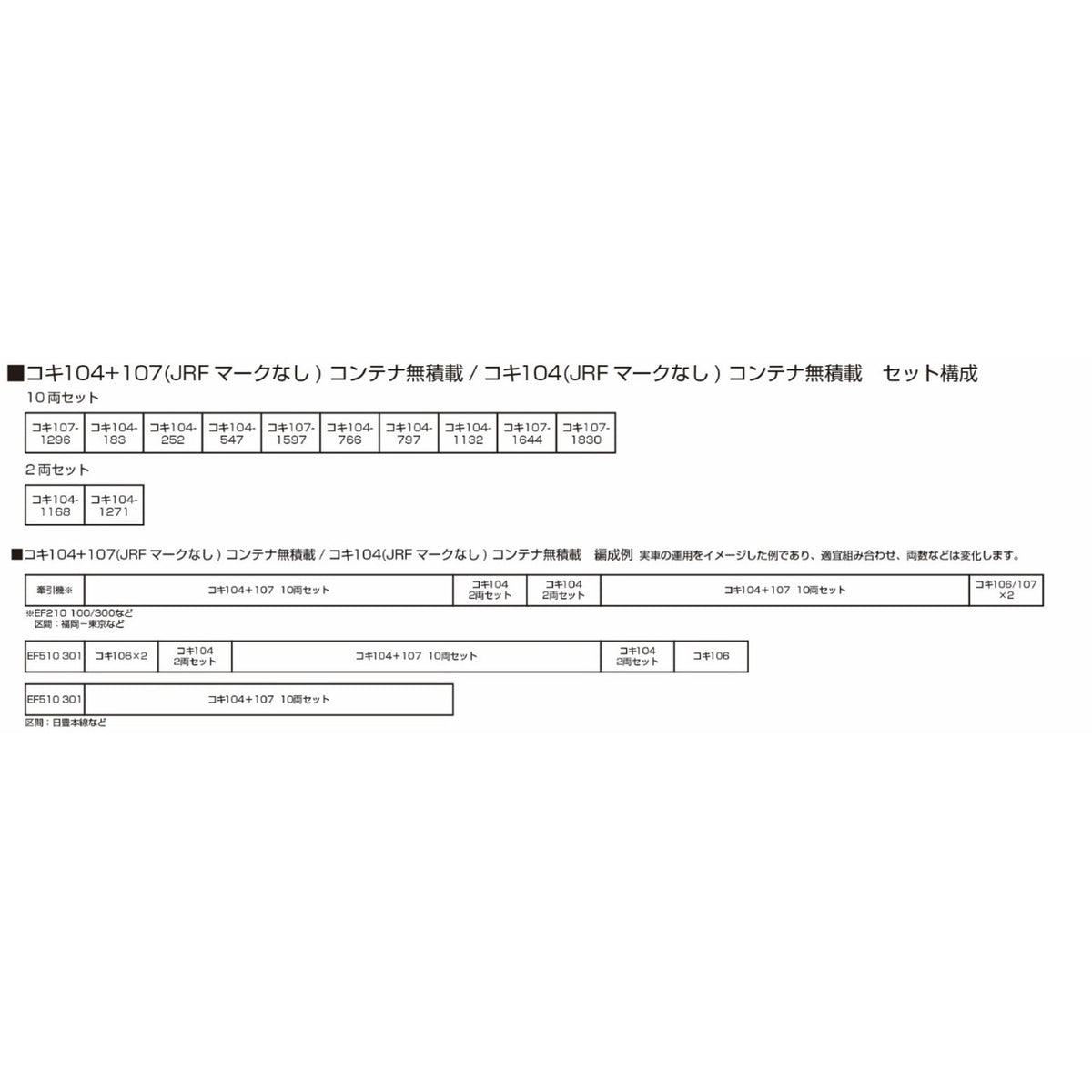 【新品】【お取り寄せ】[RWM] 10-1964 コキ104(JRFマークなし)コンテナ無積載 2両セット(動力無し) Nゲージ 鉄道模型 KATO(カトー)(20250307)