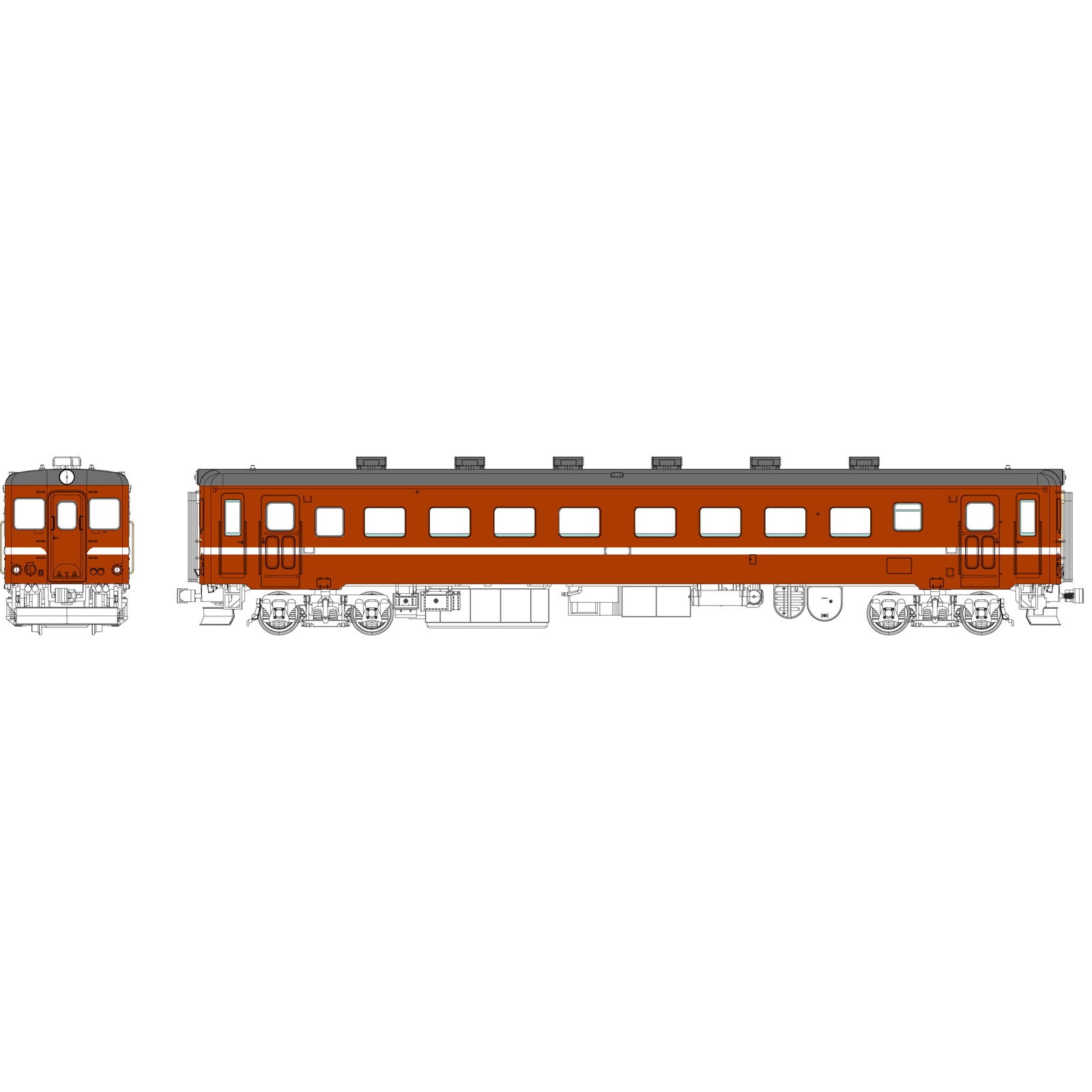 【中古即納】[RWM] TW-K22C-T キハ22羽幌炭鉱色(6個ベンチレーター)(動力無し) HOゲージ 鉄道模型 TRAMWAY(トラムウェイ)(19991231)