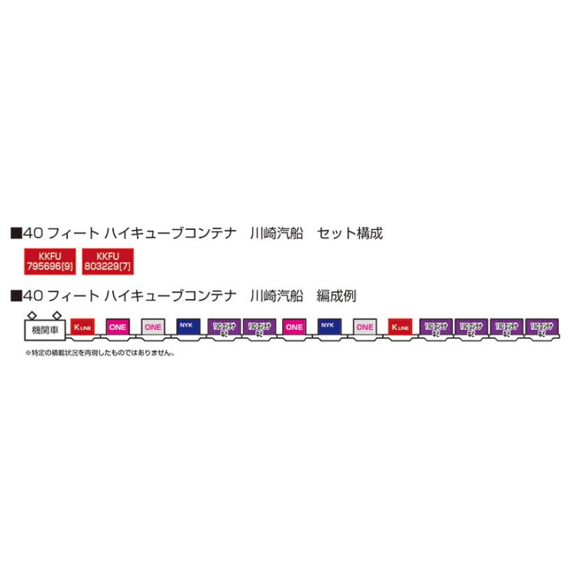 【新品】【お取り寄せ】[RWM] 23-580D 40フィート ハイキューブコンテナ 川崎汽船 2個入 Nゲージ 鉄道模型 KATO(カトー)(20250424)