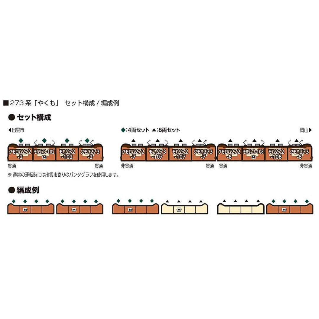 【中古即納】[RWM] 10-1999 273系「やくも」 4両セット(動力付き) Nゲージ 鉄道模型 KATO(カトー)(20250327)