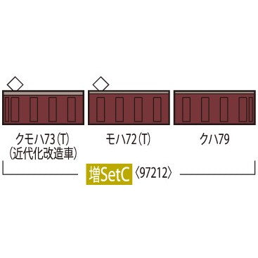 【新品】【お取り寄せ】[RWM] 97212 国鉄 72・73形通勤電車 増結セットC(3両)(動力無し) Nゲージ 鉄道模型 TOMIX(トミックス)(20250628)