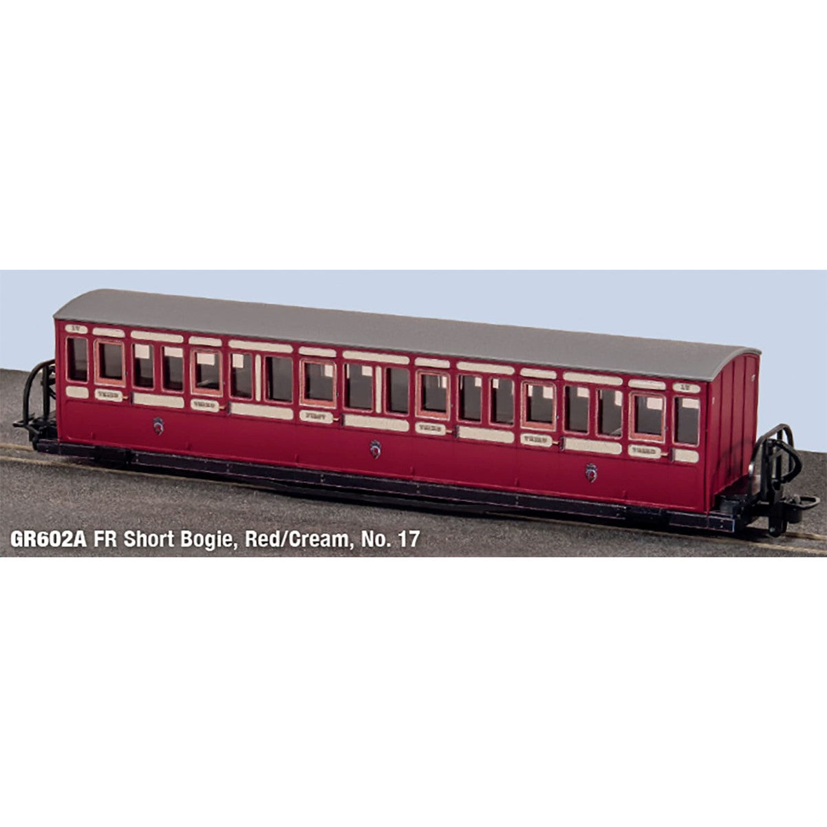 【新品即納】[RWM] PEGR-602A OO-9 FR ショート ボウサイダー コーチ レッド&クリーム No.17(動力無し) ナローゲージ 鉄道模型 PECO(ピィコ)(20250630)