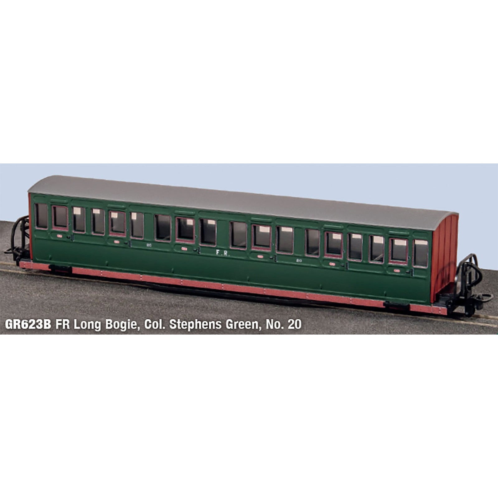 【新品即納】[RWM] PEGR-623B OO-9 FR ロング ボウサイダー コーチ スティーブンス大佐 No.20(動力無し) ナローゲージ 鉄道模型 PECO(ピィコ)(20250630)