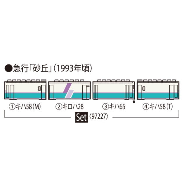 【新品】【お取り寄せ】[RWM] 97227 JR キハ58系急行ディーゼルカー(砂丘)セット(4両)(動力付き) Nゲージ 鉄道模型 TOMIX(トミックス)(20251025)