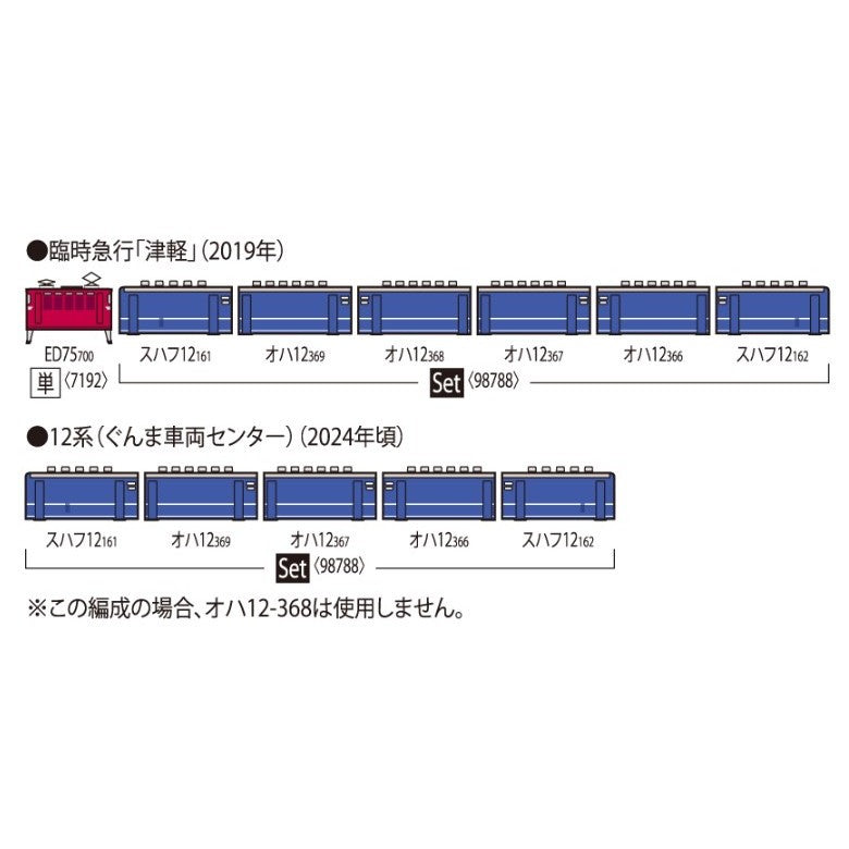 【新品】【お取り寄せ】[RWM] 98788 JR 12系客車(ぐんま車両センター)セット(6両)(動力無し) Nゲージ 鉄道模型 TOMIX(トミックス)(20251220)